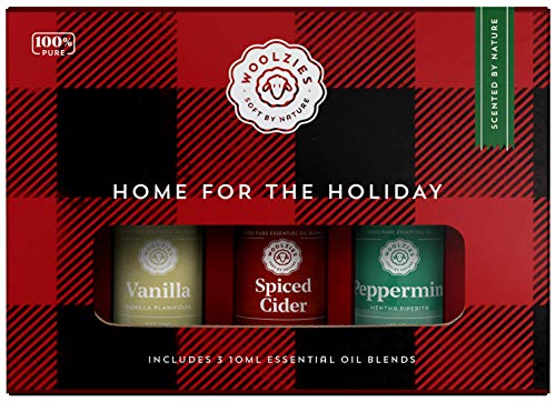 Woolzies Home for the Holidays Коледа Essential Oil Set of 3 | Включва в себе си ванилия, Подправки ябълки и мента 10 мл