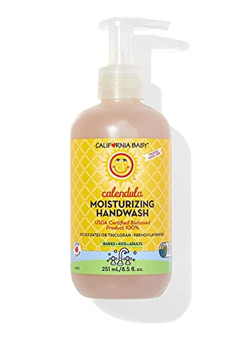 California Baby Moisturizing Handwash - Лек аромат на етерични масла от лавандула и градински чай, Не высыхающие почистващи препарати, Ежедневна употреба за чувствителна кожа и екзе