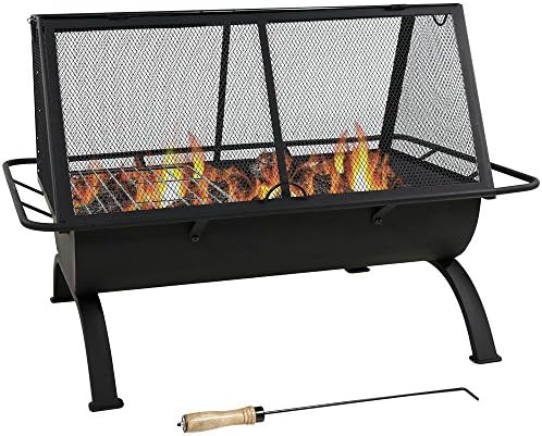 Sunnydaze Northland Outdoor Fire Pit - 36 Inch Large Wood Burning Patio & задния Двор Firepit Outside for Cooking with
