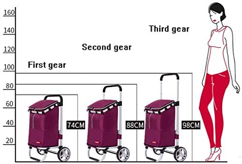 Количка за пазаруване колички ръце, Алуминиева сгъване на количката за пазаруване лост колички за пазаруване Трехскоростная телескопична количка за пазаруване н?