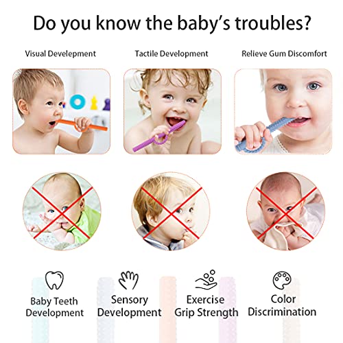 OTTOPT Teething фън тръби - Детски играчки за никнене на млечни зъби От хранително-силикон за деца 6+ месеца, без BPA