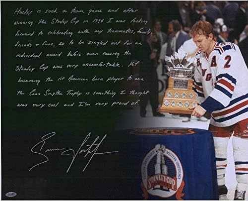 Брайън Литч Ню Йорк Рейнджърс с автограф 16 x 20, Получава снимка Conna Смайта с надпис история - Autographed NHL Photos