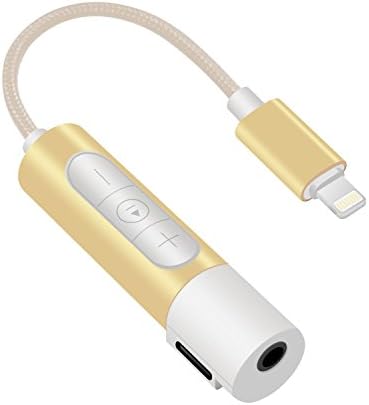 Адаптер за слушалки CRANACH, Lightning to 3.5 mm Audio Charge Жак за слушалки, Адаптер с музикален горивото (без микрофон) за iPhone 7/7 Plus