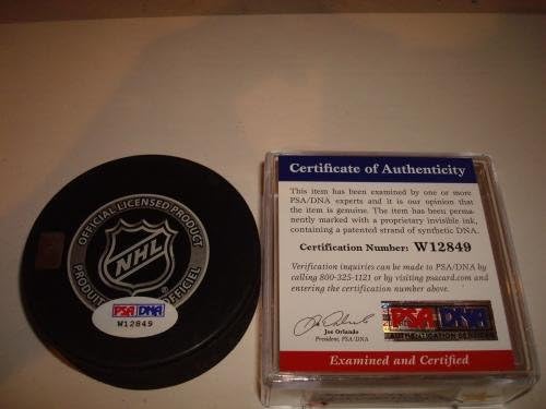 Джо Ньювендик подписа 2003 Купа Стенли е Хокейна Шайба PSA/DNA COA NJ Дяволи a - Автографированные Шайби НХЛ