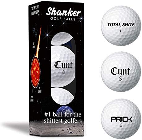 Shanker Golf Balls - Rude Трик Balls with Смешни Sayings (Sleeve of 3, Novelty не мога да понасям, Playing Quality) - Топка за № 1 за най-дерьмовых играчи на голф - 2nd Edition