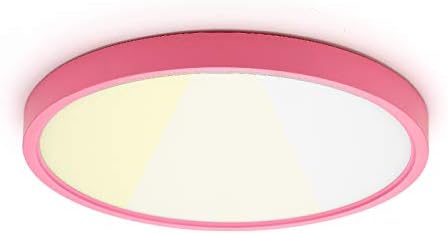 Taloya Flush Mount LED Тавана Лампа Pink Girl (12 инча 20 W), през цялата Модерен Тънък Лампа за Спални и Кухня, Детска Пране Мокро помещение, 3 цветови температури в едно(топло бяло/не
