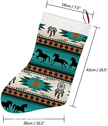 LLEMON Southwest Horse Dreamcatcher Класически Коледни Чорапи 16,5 Инча Коледни Чорапи, Окачен Украшение за Камина Коледно