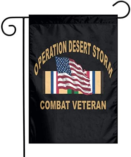 Jianxiong Operation Desert Storm Combat Veteran Floral Welcome Garden Flag Оттичане Двустранен Двор Открит Декор 12x18 Инча