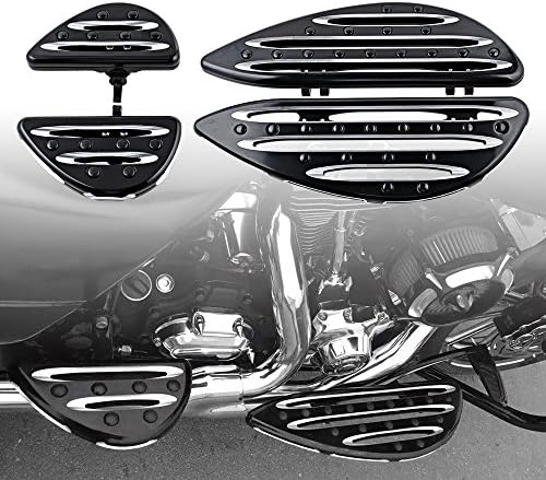 AstraDepot Предни Задни Водача Подови дъски + Пътнически Подови дъски Разширен Комплект Съвместим с Harley Touring Road King Tour Street Electra Glide 1986-2015 (рязане Стил кантиращи)