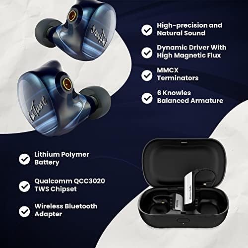 iBasso CF01 TrueWireless Bluetooth Adapter Пакет with IT07 Monitor in-Ear Рецептори with Removable аудио кабел MMCX, Bluetooth
