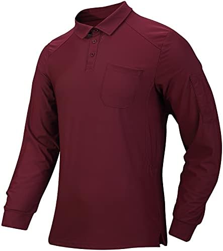 NeedBo Мъжки Тактическа Поло риза с дълъг ръкав Quick Dry Performance Military Jersey Golf Тениски