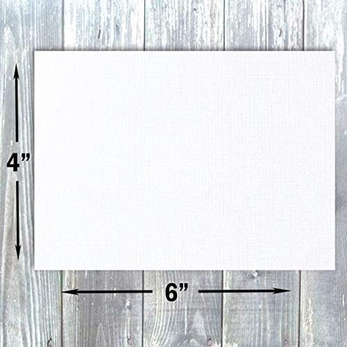 Hamilco White Linen Cardstock Paper Плосък 4x6 Blank Index Cards Card Stock 80lb Cover 100 Pack
