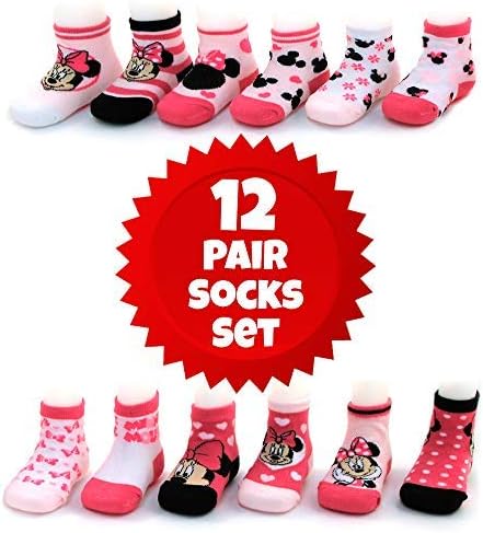Disney Baby Girls' Socks - 12 Pack Minnie Mouse, Daisy, Disney Princess (Размер: 0-24 м)