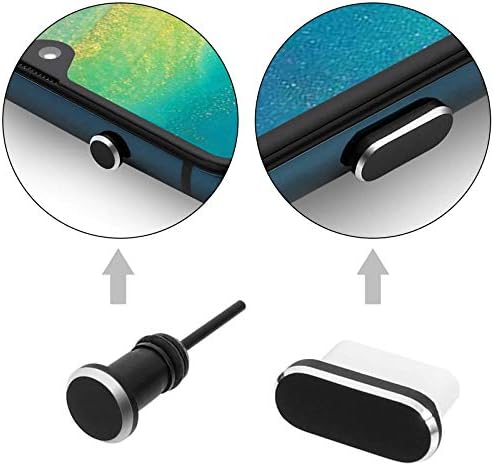 kiniza 8 Pack USB C Anti Dust Plugs, Type C Port Dust Plug Caps Anti-Dust Pluggy за устройства тип C, тъй като Samsung/OnePlus/Micro USB Android модели Включва 3,5 мм Жак за слушалки(черен, златен, червен, сребрист)
