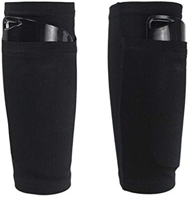 AiLike Nylon Pocket Shin Guard Sleeves Calf Compression Чорапи for Soccer Футбол Спорт (черен, юноши)