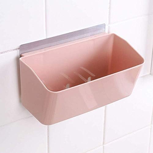LOSYU Wall Mount Изтичане Дишаща Plastic Bath Shelfs Rectangle Caddy Shower Срок Square Storage Baskets Floating Shelving for Cosmetic Shampoo (Color : Pink)