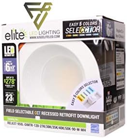 Elite REL637-CCT Series LED Retrofit Baffle Trim, Color SeleCCTor 2700K/3000K/3500K/4000K/5000K (бял, 5/6)