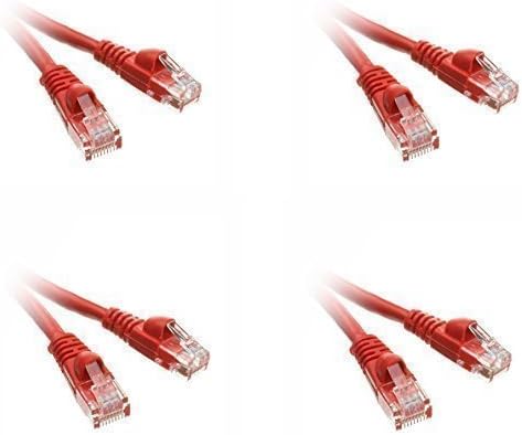 Пач-кабел Cat5e Ethernet, Snagless/Molded Boot, 4 метра, Червен, Опаковка от 4 броя (ED748098)