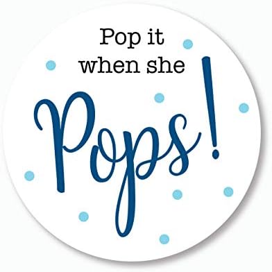 40ct, Pop it When She Pops Stickers, Baby Shower Шампанско, Бира, Сода, Wine Favor Stickers, 2 инча (#007-SB)