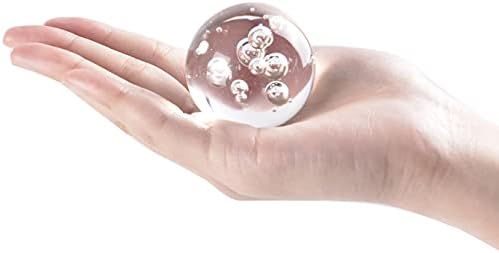 ChezMax Crystal 2 inch (50mm) Bubble Crystal Ball Paperweight Красива Стъклена купа за Декоративно Кълбо Lensball Снимка