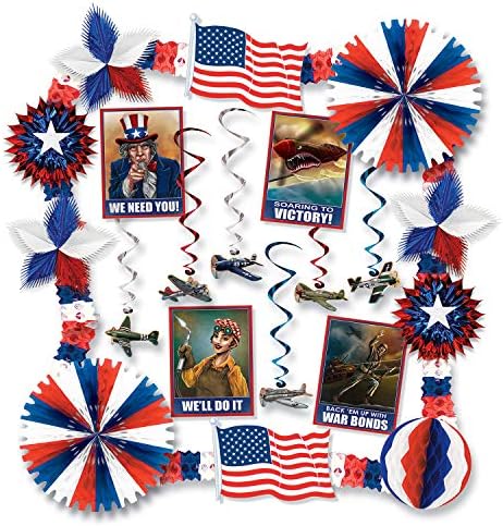 Beistle Vintage Patriotic Armed Forces Kit 25 Piece Fourth of July Decorations Uncle Sam USA Labor Day Party Доставки,