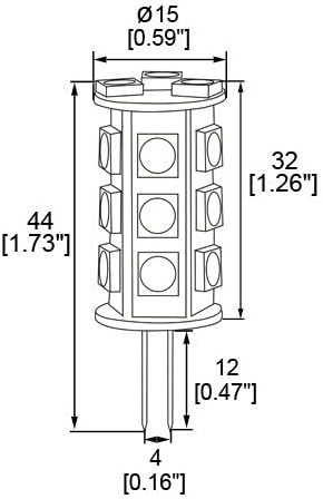 HERO-LED BTG4-18T-WW Back Пин Tower G4 LED Смяна на халогенна крушка, 3,6 W, равна на 20-25 W, топло бяла 3000K, 5-Pack(не