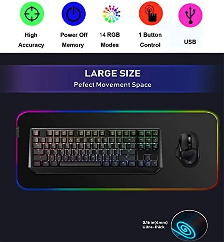 Подложки За Мишки Kawaii Gaming Computer Accessories Purple Pink RGB Led Gaming Mouse Pad for Keyboard,Smooth Surface