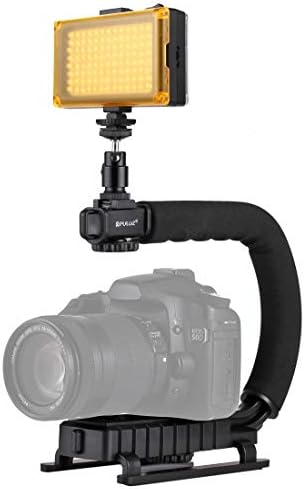 LUOKANG Аксесоари за камери U/C Форма на Преносими Ръчни DV Скоба Стабилизатор + Led Studio Light Комплект със Студена