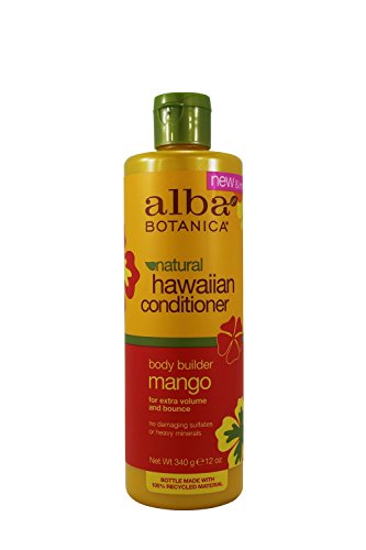 Alba Botanica Hawaiian Moisturizing Hair Conditioner, Body Builder Mango 12 унции (опаковка от 6 броя)