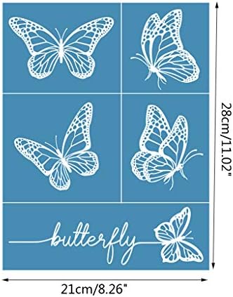 OTGO Самоклеящийся Шаблони За Ситопечат - 5 Пеперуда - за Многократна употреба на Листа За знак на Окото Преводи за направи