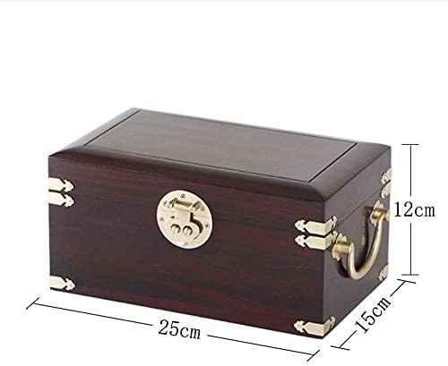 erddcbb Jewellery Box Redwood Jewelry Case Organizer Double Layer Large Capacity Jewellery Box Vintage Necklace Ring Earrings