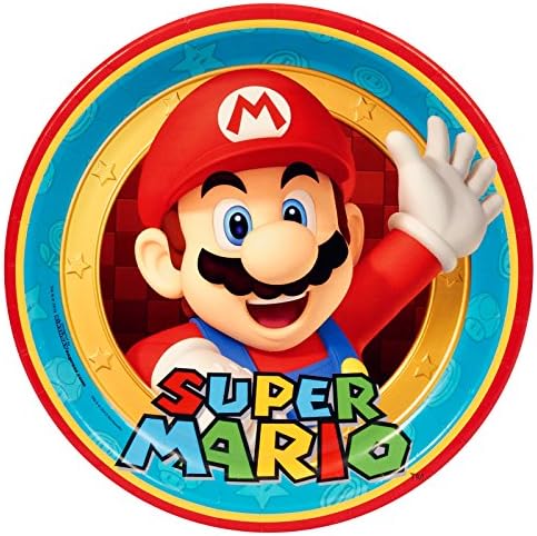 BirthdayExpress Super Mario Party Supplies - Трапезария чинии (8)