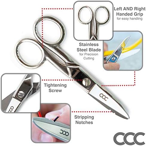 Ножици електротехник, с назъбени и Чанта за носене, Професионални Тежкотоварни Електрически Ножици от неръждаема стомана