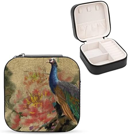 Пътен Бижутериен Калъф Древните Цветя И Птици Кутия За Съхранение На Бижута За Момичета Жените