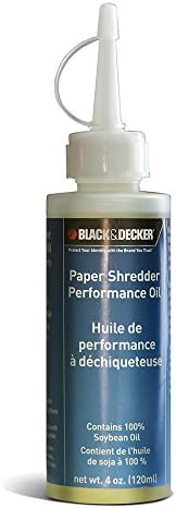 Black and Decker Shredders BD-OIL01 Paper Shredder Performance Oil