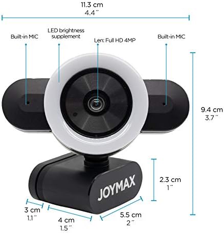 Joymax 4MP Ultra HD Уеб - камера с микрофон-360 - Градусная Въртящата Компютърна камера за работа у дома си Работни места-hd