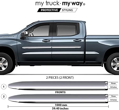 My Truck My Way Bright Chrome Body Side Molding Trim (Fits) Chevrolet Colorado Extended Cab Long Box 2013-2022 | Bg-Luxurious