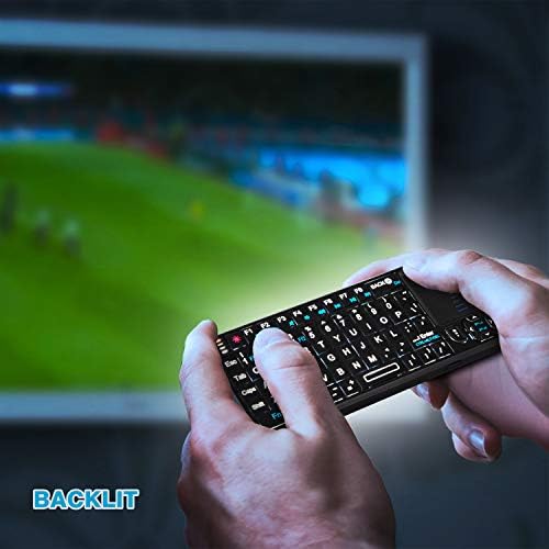 Безжична клавиатура Rii Mini със сензорен панел＆QWERTY клавиатура,поддръжка на Bluetooth ＆2.4 G Връзка,вградена лазерна