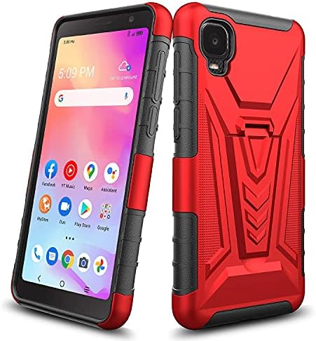 Galaxy Wireless Case for Alcatel TCL A3 A509DL Case with Tempered Glass Screen Protector Hybrid Cover with Kickstand Phone