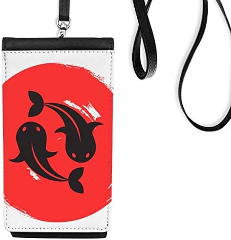Златната рибка Четка Япония Телефон в Чантата си Чантата Виси Мобилен Чанта Черен Джоба