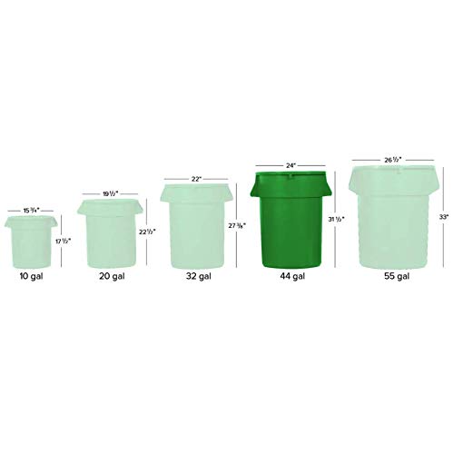 Опаковки от 15! 176 Кв.. / 44 литра / 166 литра Зелен Кръг боклуци кофи / Търговски боклуци кофи и капаци. В комплекта са включени чанта за боклук. Най-добрият вариант за дома