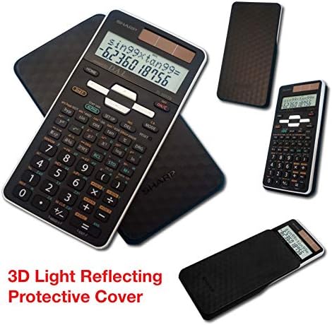 Sharp EL-531TGBBW 12-цифрен научен/Инженеринг калкулатор с твърда защитна капачка, батерия и слънчеви хибриден LCD екран,