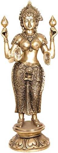 Стои богинята Лакшми - Латунная статуя