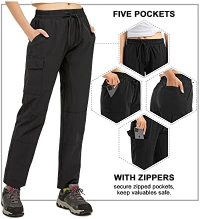 Stelle Women ' s Cargo, Hiking Pants Lightweight Quick Dry Water Resistant UPF 50+ Outdoor Travel Pants with Zipper Pockets