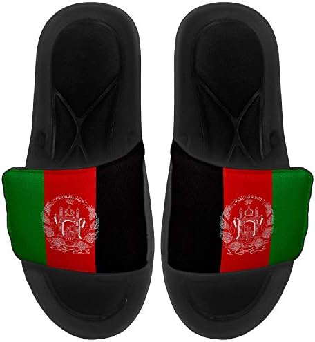 ExpressItBest Sushioned Slide-On Sandals/Пързалки за мъже, жени и младежи - Знаме на Афганистан (Afghan) - Знаме на Афганистан