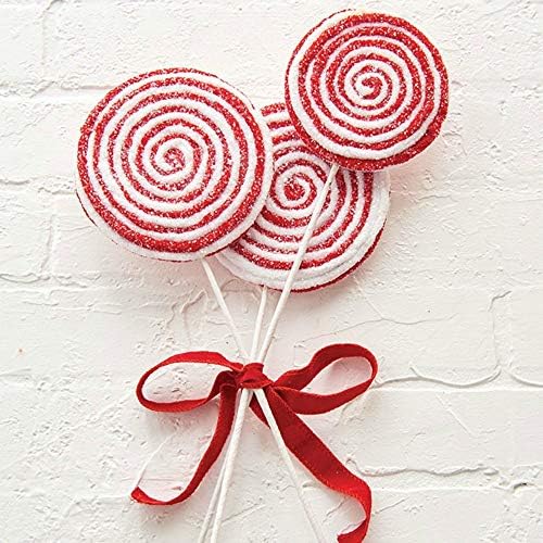 РАЗ Hot Holiday Theme Lollipop Pick Red and White Chrismtas Pick F3806781