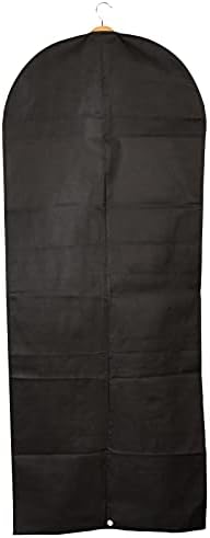 Чанти за дрехи за рокли, Черен калъф за костюм с цип и прозорец (24x60 инча, 6 опаковки)