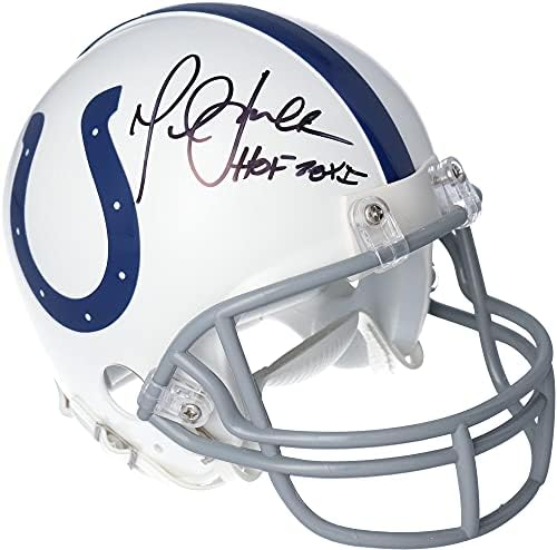 Marshall Faulk Indianapolis Colts Autographed Riddell VSR4 Mini Helmet withHOF 20X1 Надпис - Autographed NFL Mini Helmets