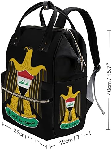 Герб Ирак Чанта за памперси Раница Стилна Чанта за памперси за бременни богат на функции Водоустойчива чанта за кърмещи