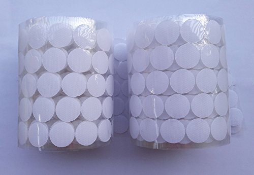 HomeABC 1000pcs Sticky Back Coins Hook Самозалепващи Ленти, Диаметър 3/4, Бял